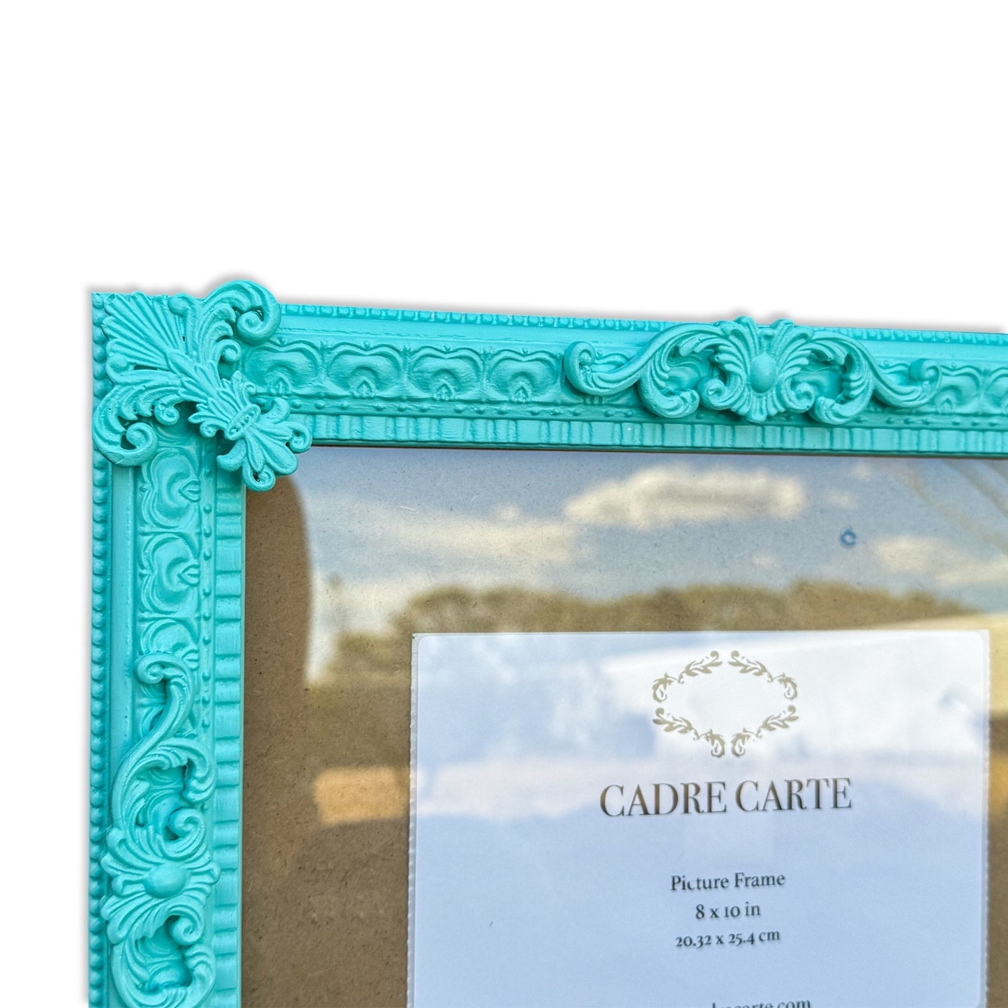 Baroque 8x10 Picture Frame: Handpainted Ornate Pine Wood, Real Glass