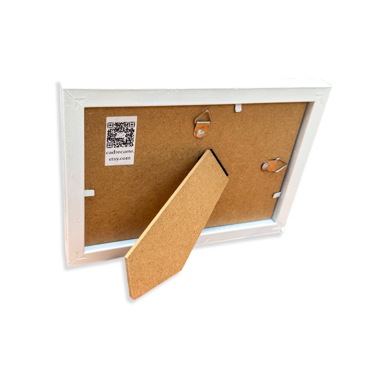 Ornate Bright White Picture Frame: Handmade Resin Detail, Plexiglass Cover