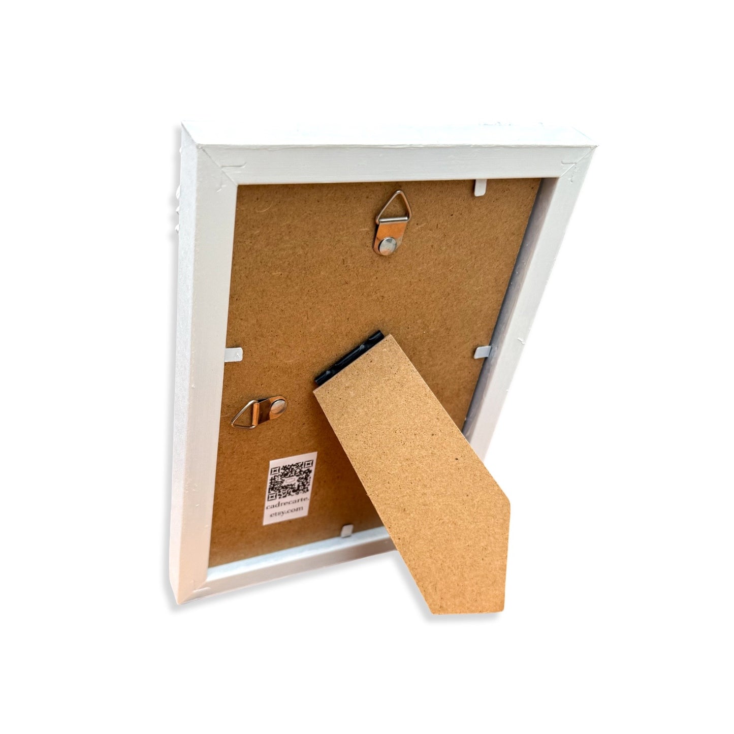 Ornate Bright White Picture Frame: Handmade Resin Detail, Plexiglass Cover