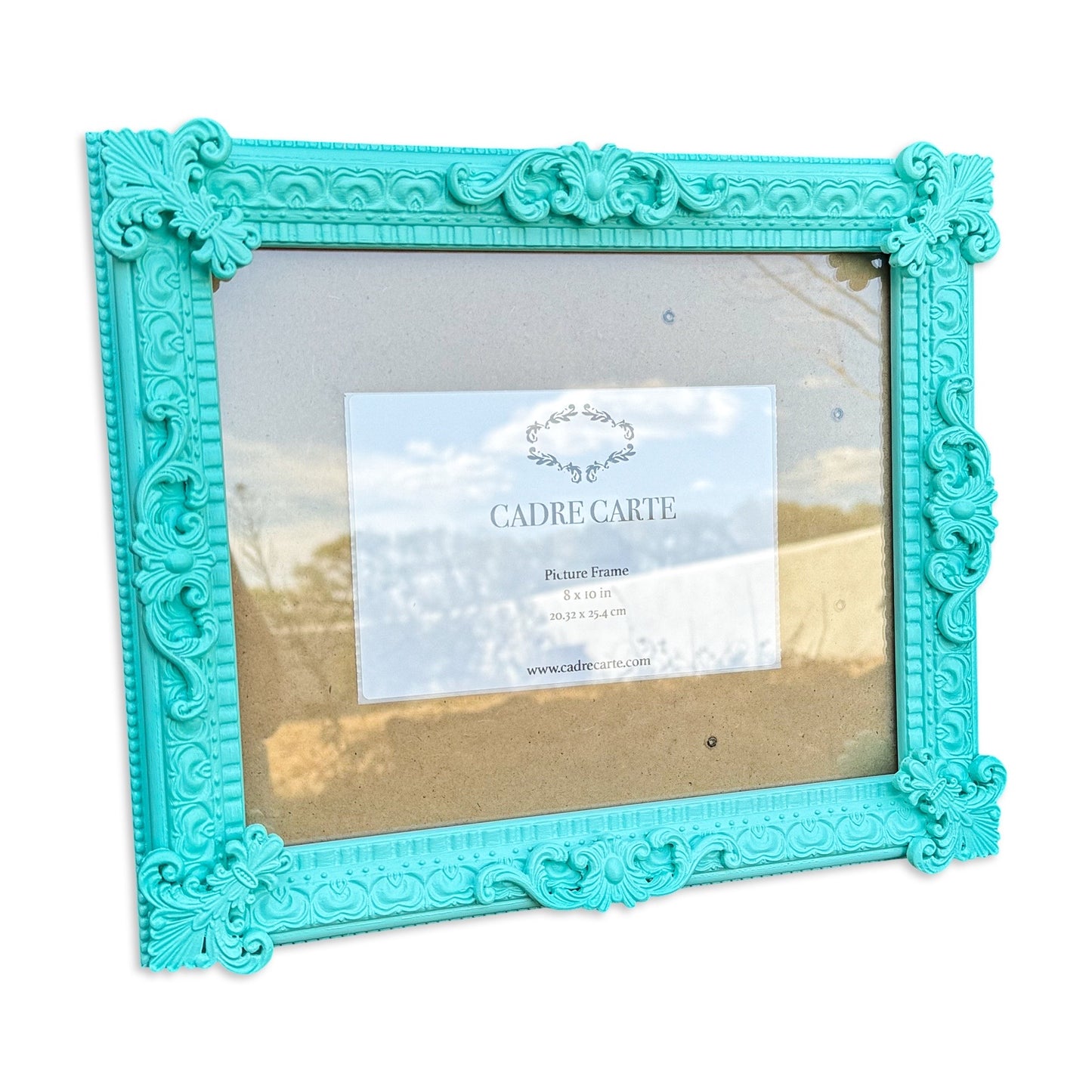 Baroque 8x10 Picture Frame: Handpainted Ornate Pine Wood, Real Glass