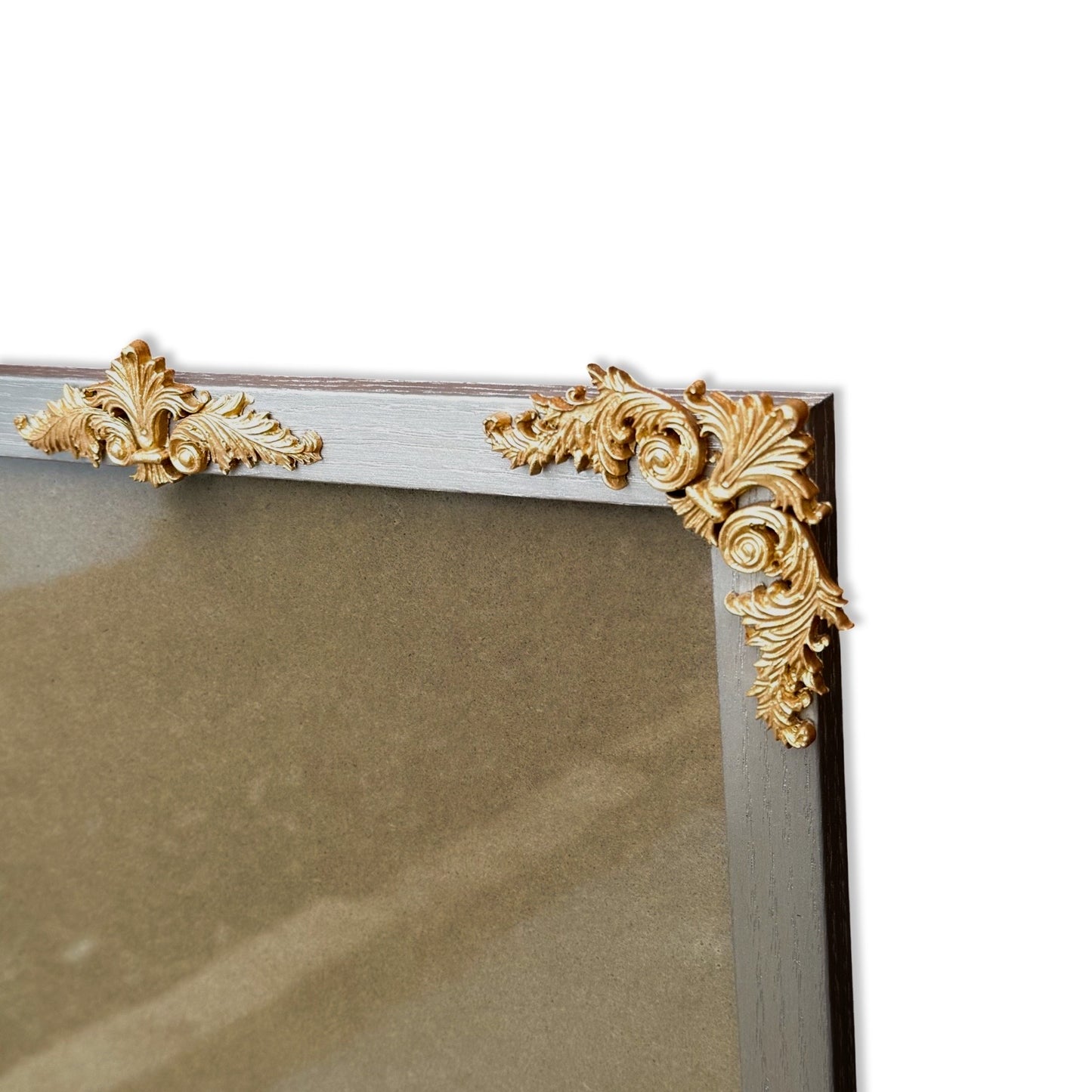 Baroque Oak Wood Picture Frame: Champagne Gold Filigree, Real Glass