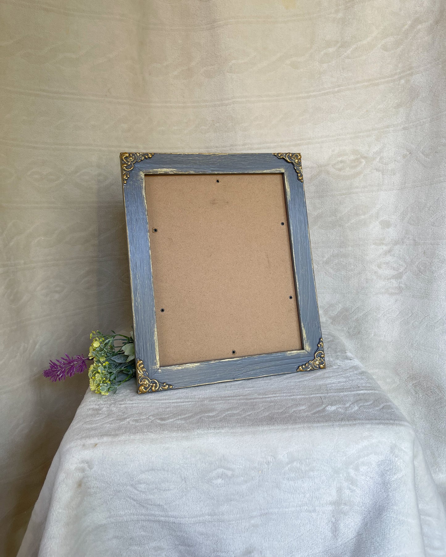 Solid Wood Photo Frame, White Black Gray Ivory with Gold Accents