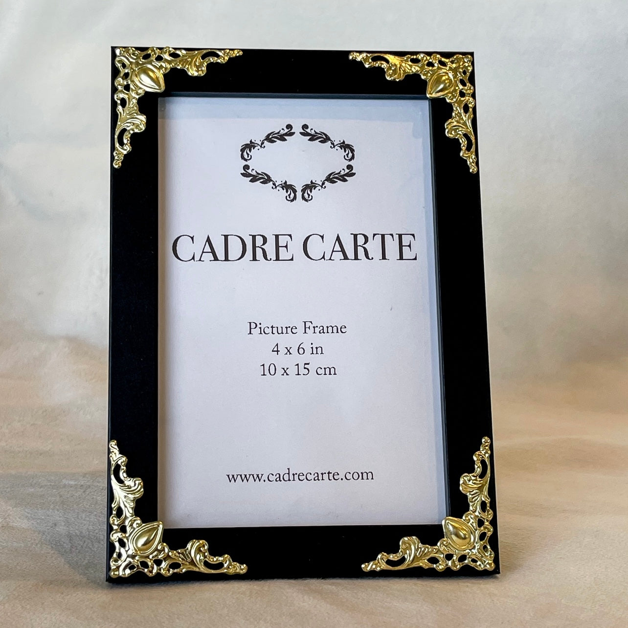 4x6 Handmade Plastic Wedding Table Frame, Black with Gold Filigree Accents