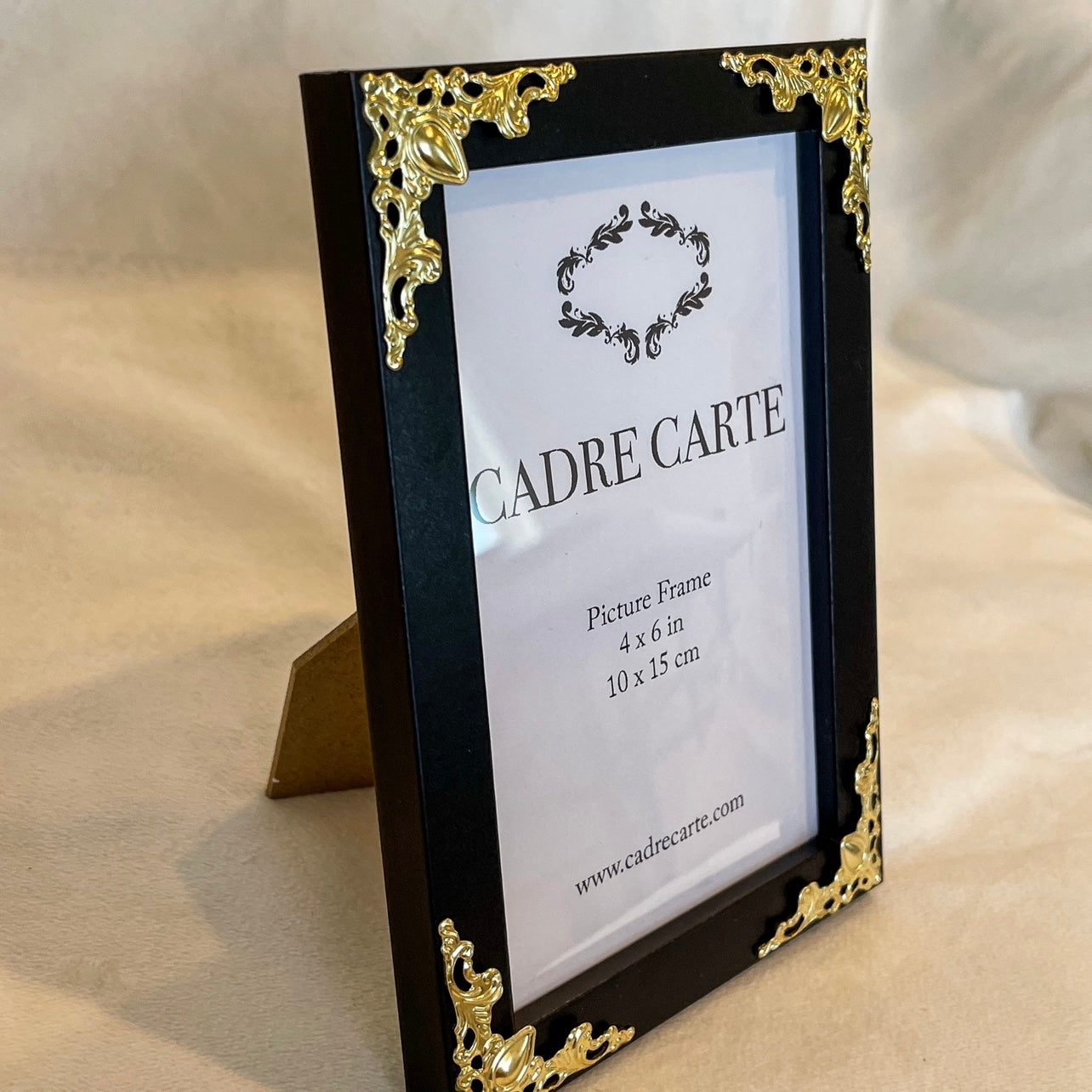 4x6 Handmade Plastic Wedding Table Frame, Black with Gold Filigree Accents