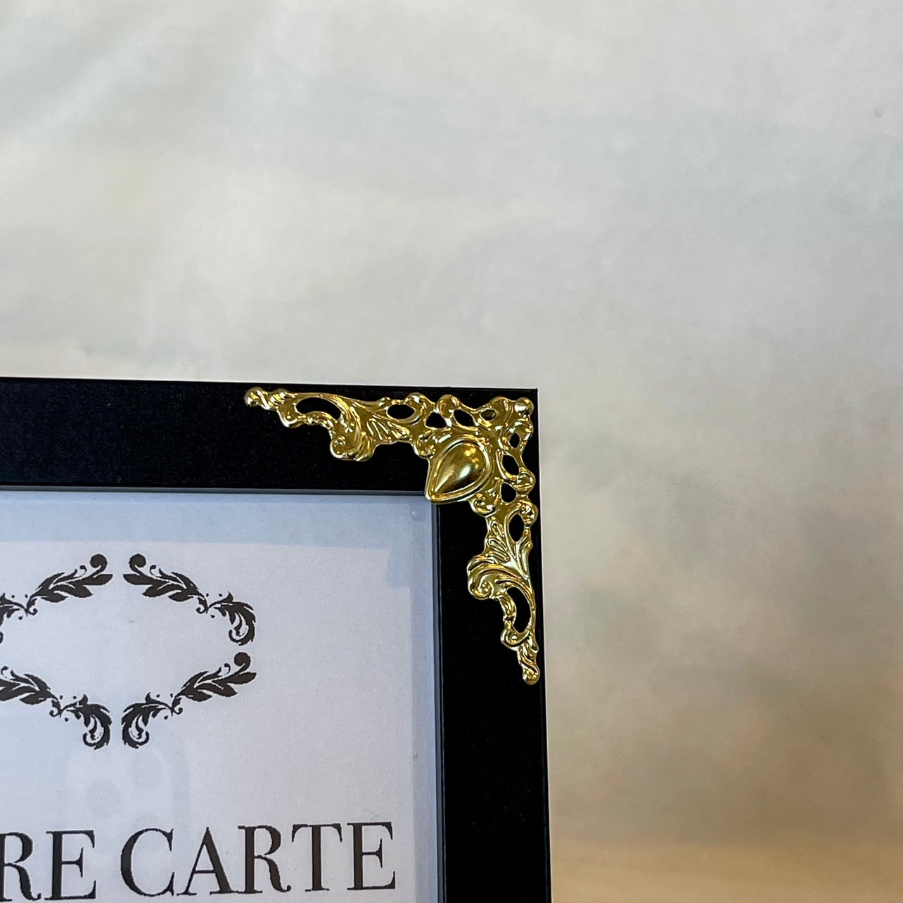 4x6 Handmade Plastic Wedding Table Frame, Black with Gold Filigree Accents