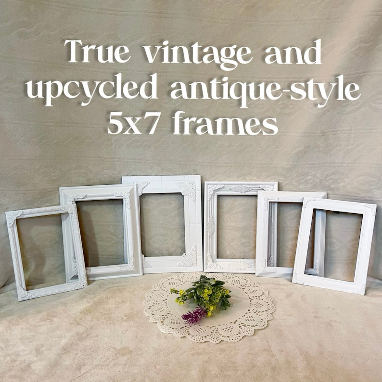 Mix & Match Photo Frames, Vintage/Upcycled Antique Style, Ornate Bright White