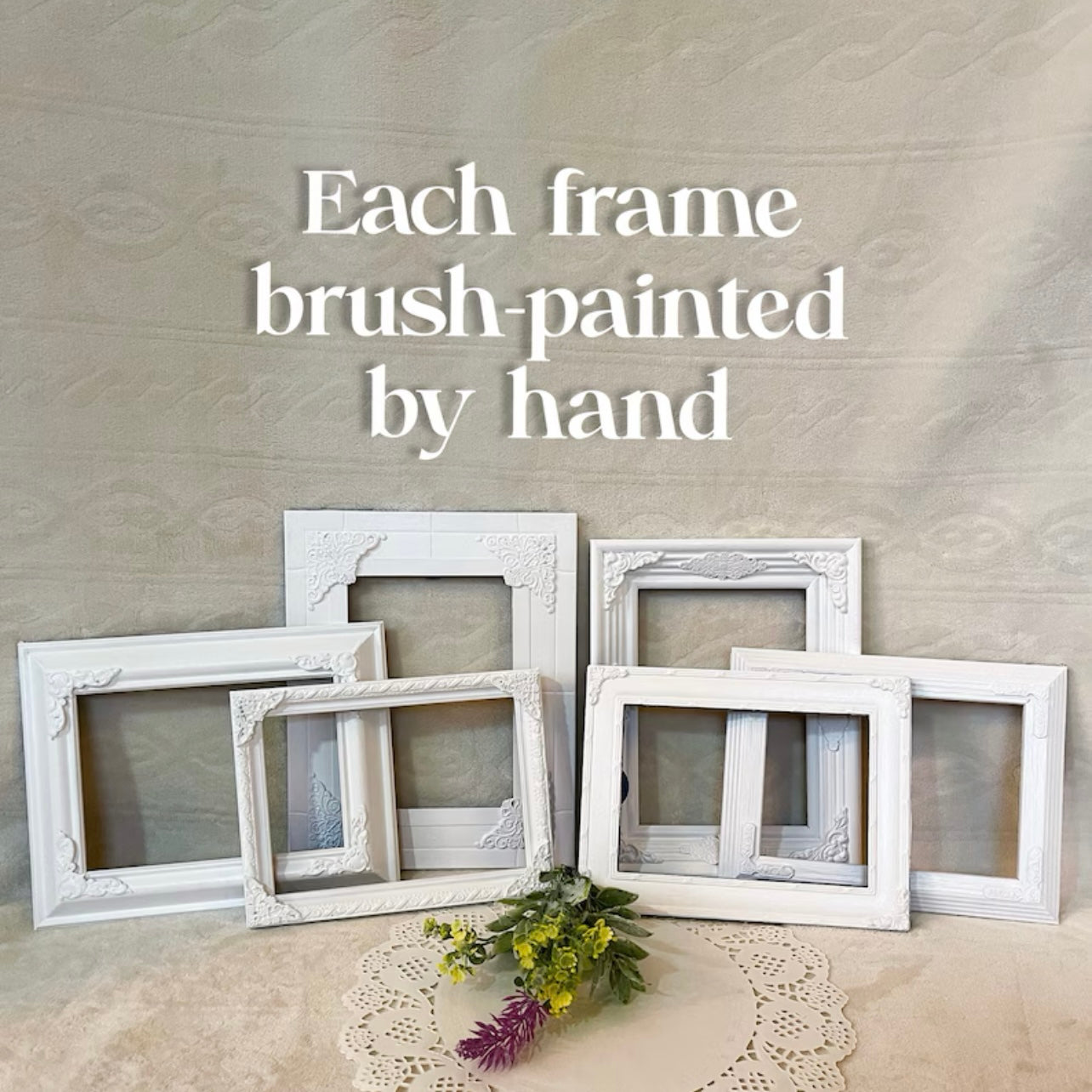 Mix & Match Photo Frames, Vintage/Upcycled Antique Style, Ornate Bright White